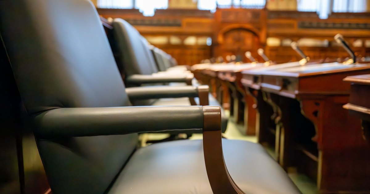 Interior of an empty courtroom